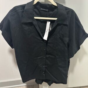 Black Button-Down Shirt